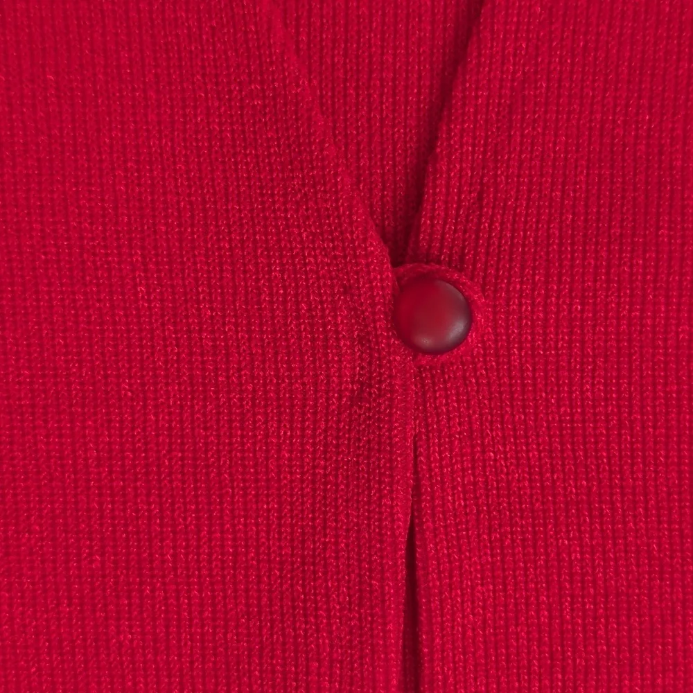 Vtg. Haberdashery by Leslie Fay Sportswear Mock Two-Piece Cardigan LP Red - Picture 8 of 15